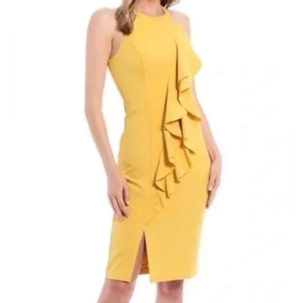 Vince Camuto Yellow Halter Dress (Size 12)
